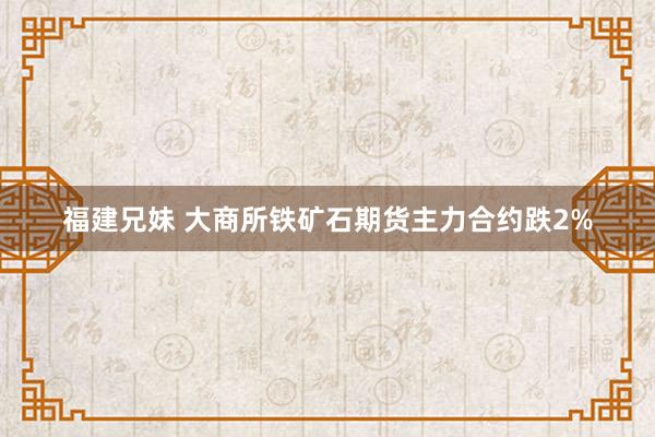 福建兄妹 大商所铁矿石期货主力合约跌2%