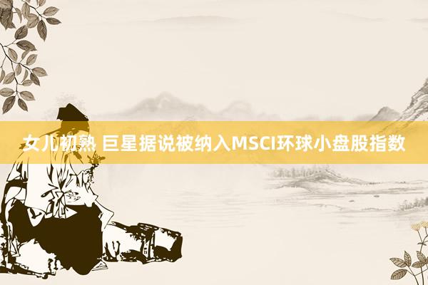女儿初熟 巨星据说被纳入MSCI环球小盘股指数