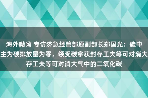 海外呦呦 专访济急经管部原副部长郑国光：碳中庸不料味着东谈主为碳排放量为零，领受碳拿获封存工夫等可对消大气中的二氧化碳
