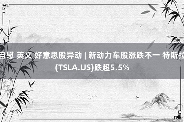 自慰 英文 好意思股异动 | 新动力车股涨跌不一 特斯拉(TSLA.US)跌超5.5%